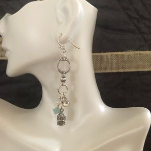 Buddha Swarovski Crystal Dangle Drop Earrings